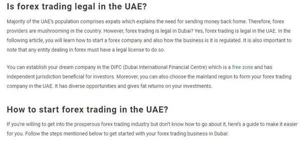 Is forex trading legal in uae