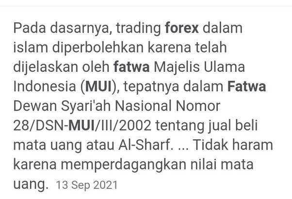 Trading forex yang halal